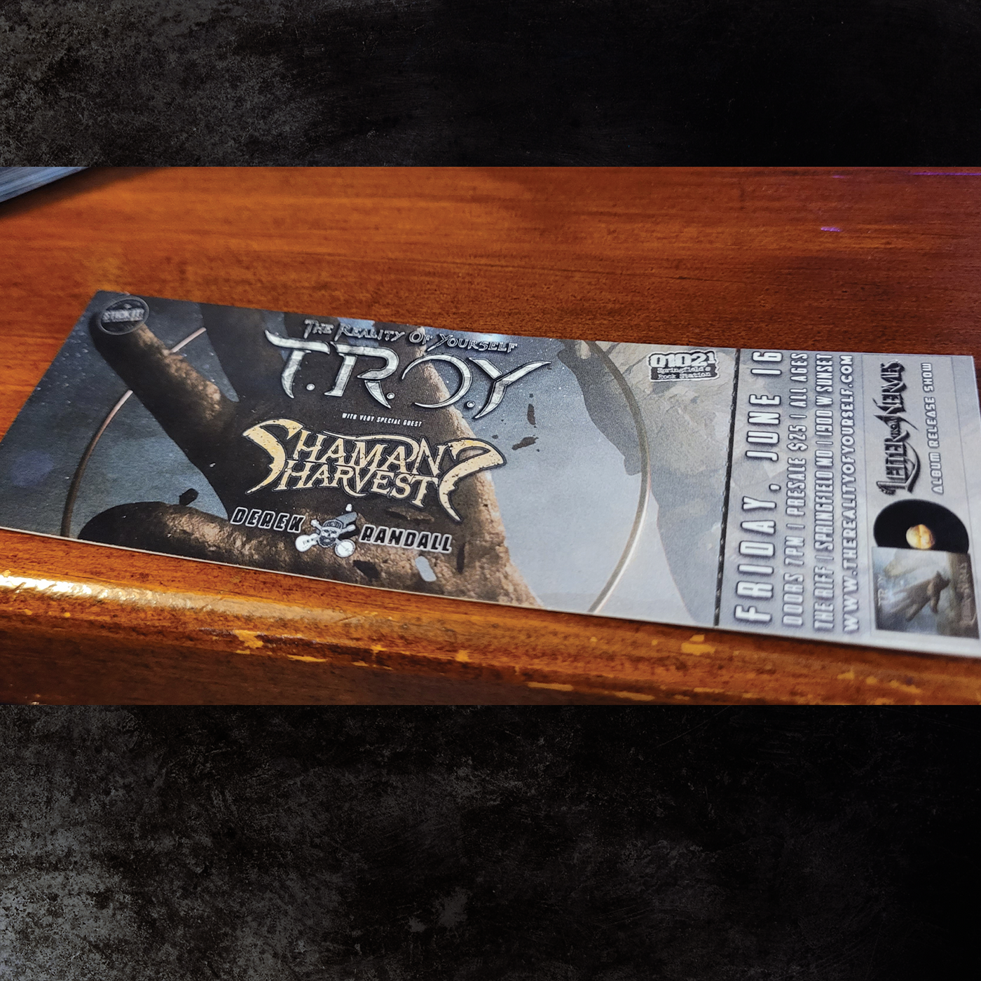 Tickets - Album Release Party w/ Shaman's Harvest & Derek Randall 6-16